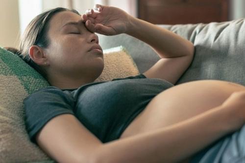 pregnant woman sleeping