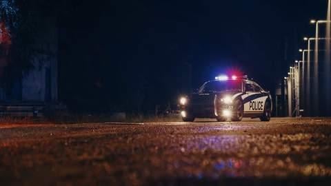 police cruiser at night 
