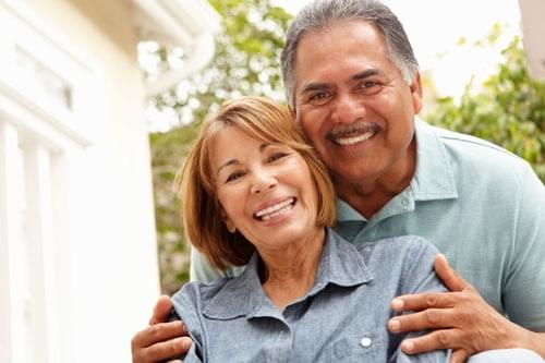 couple smiling after sleeping good